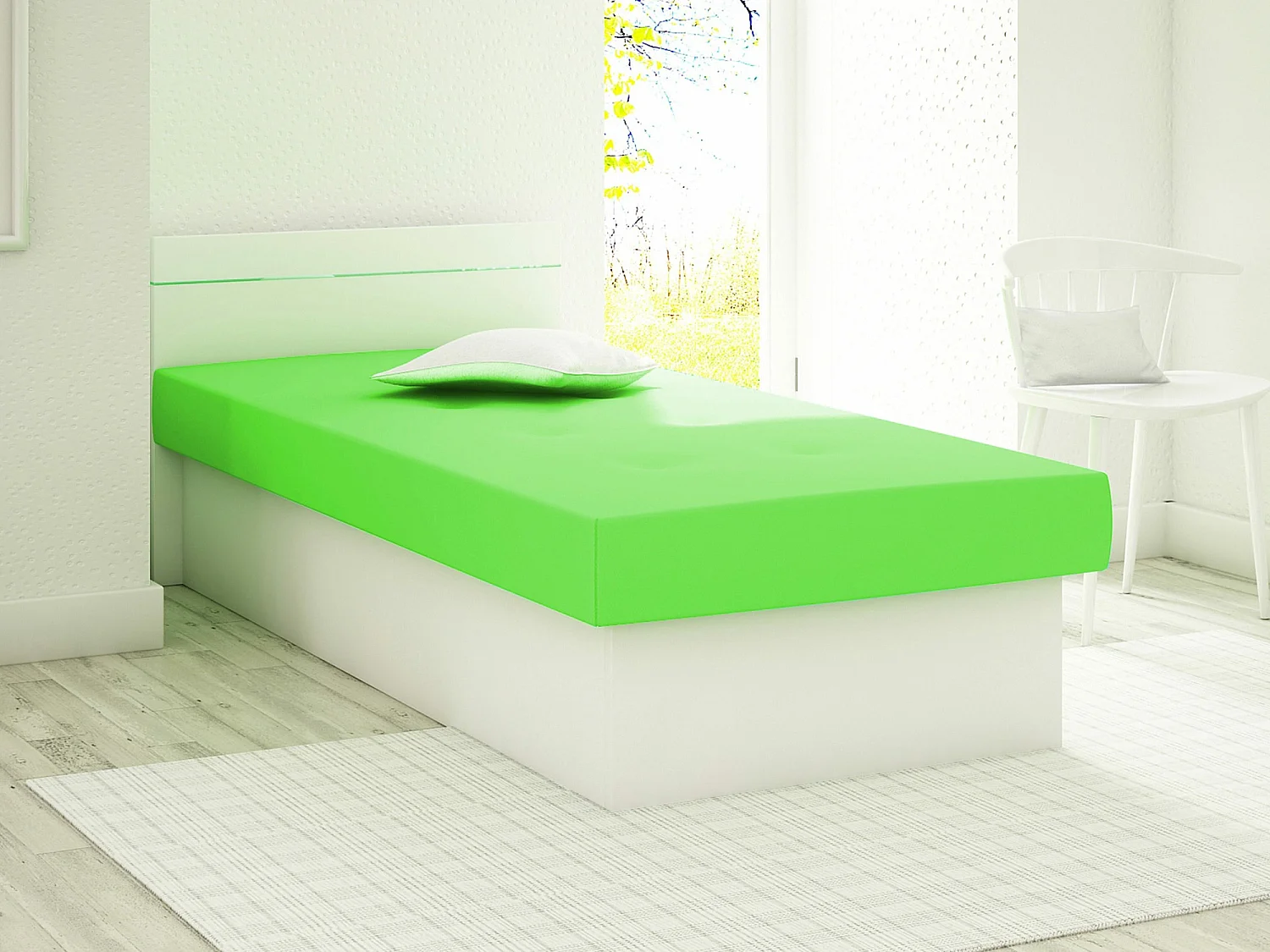 Lit Dover 101, Unique, Vert, 80x190, No, 80x192x68cm