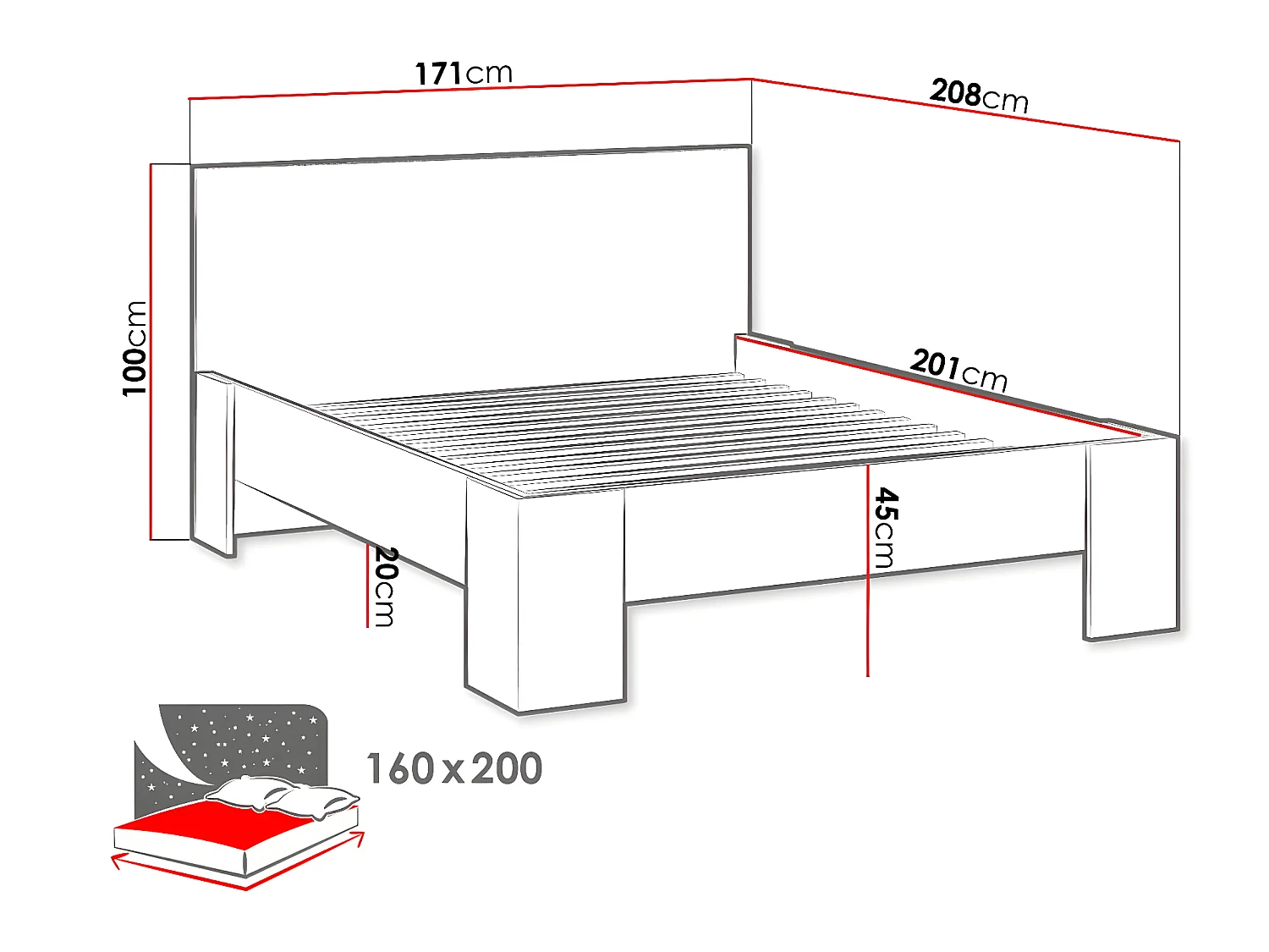 Cama Avimora 115, Casal, Castanho, Placa de aglomerado laminado
