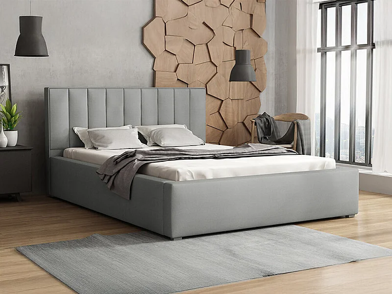 Cama Pomona 109, Individuales, Gris, 120x200, Tapiz, Somieres, 140x223x93cm