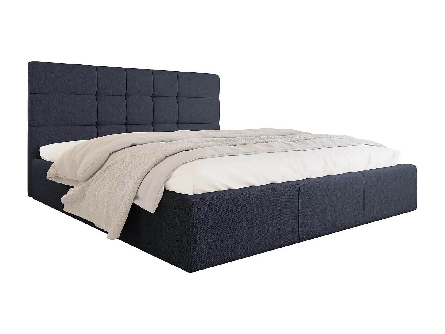Lit ComfiDream 125, Double, Bleu, 160x200, Tissu, Disponible, 171x212x105cm