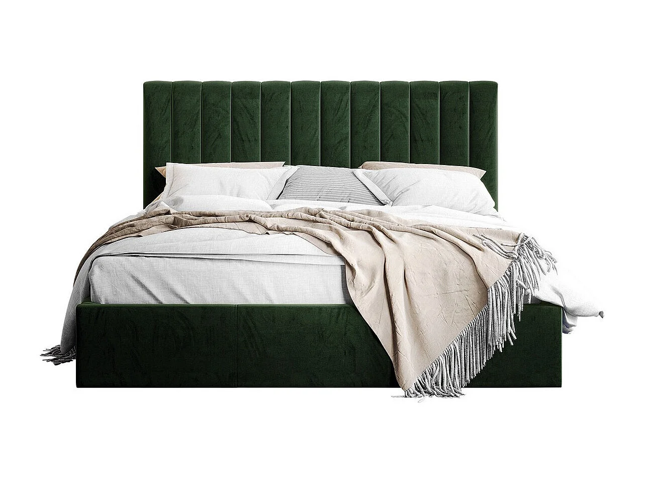 Cama ComfiDream 179, Doble, Verde, 160x200, Tapiz, Somieres, 171x212x105cm