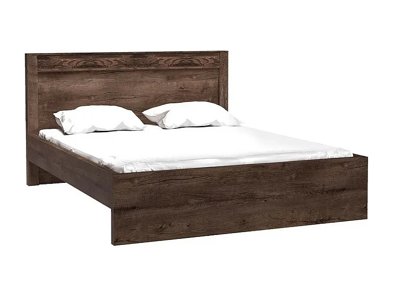 Lit Serfeno 117, Double, Marron, 160x200, Stratifié, Disponible, 170x210x100cm