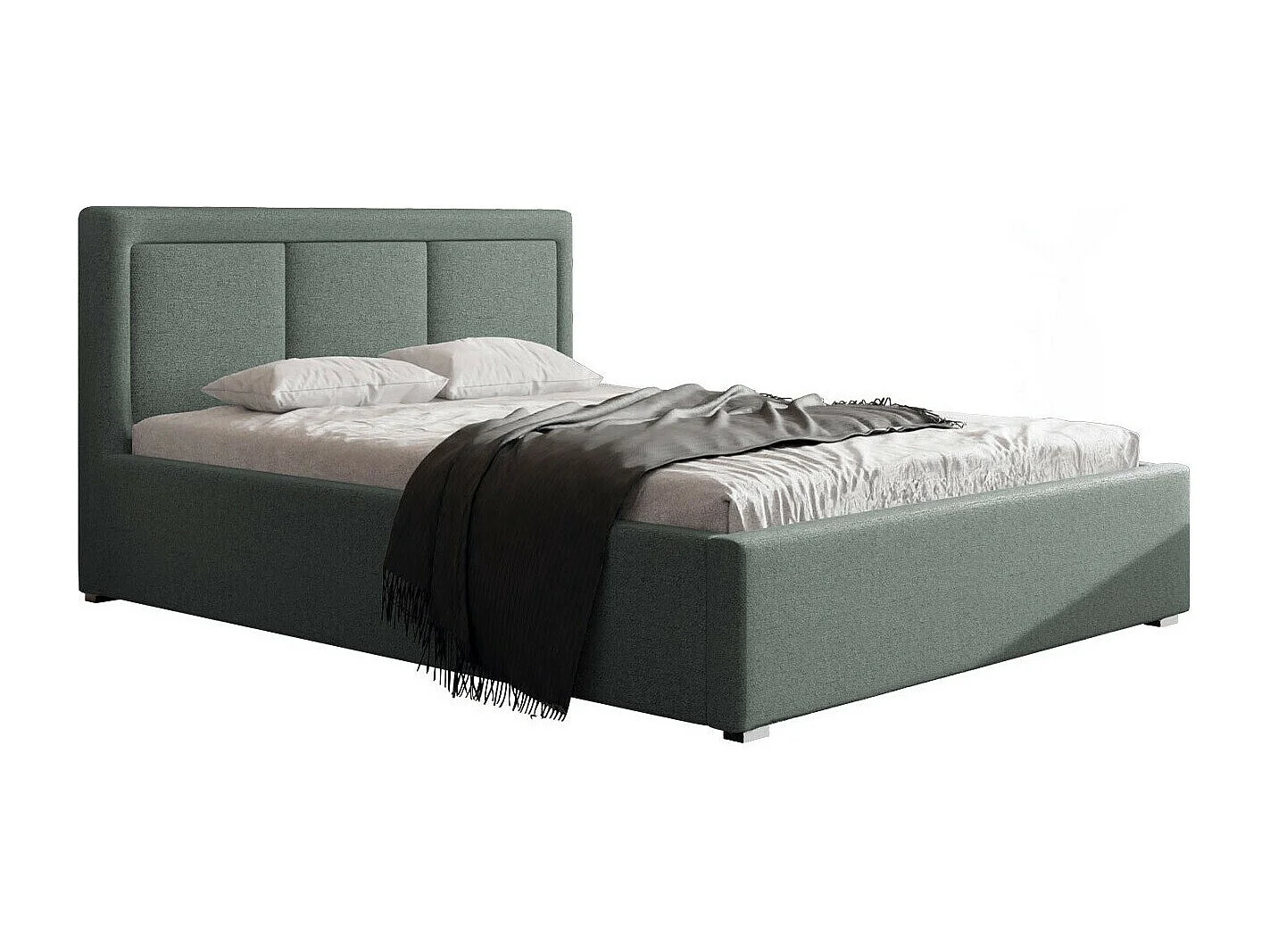Cama Pomona 101, Individuales, Gris, 120x200, Tapiz, Somieres, 140x223x93cm