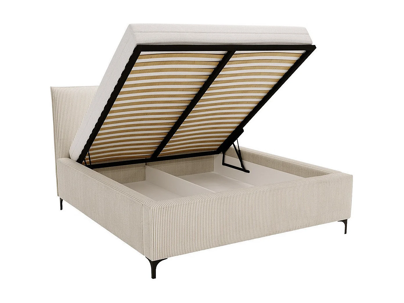 Cama Clovis 113, Doble, Gris, 160x200, Tapiz, Somieres, 180x214x108cm