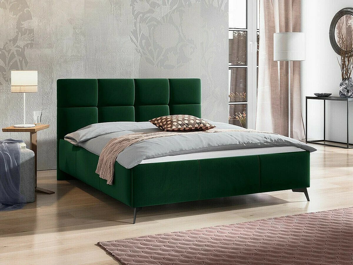 Cama ComfiDream 172, Casal, Verde, Tecido, Estrados de cama