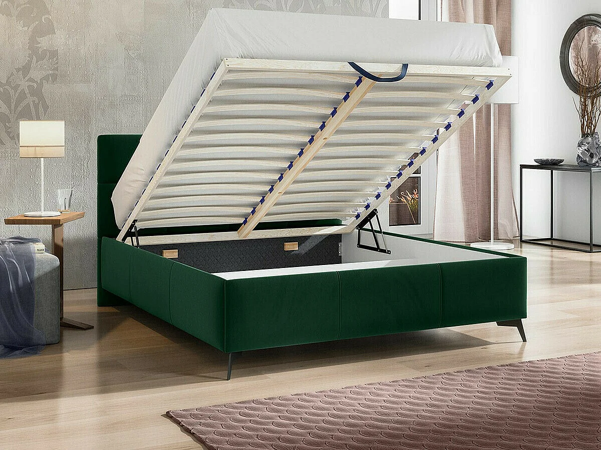 Cama ComfiDream 172, Casal, Verde, Tecido, Estrados de cama