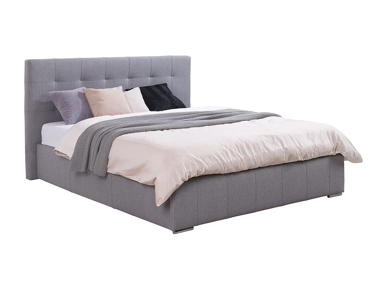 Cama Florence 100, Doble, Gris, 180x200, Tapiz, Somieres, 198x216x105cm