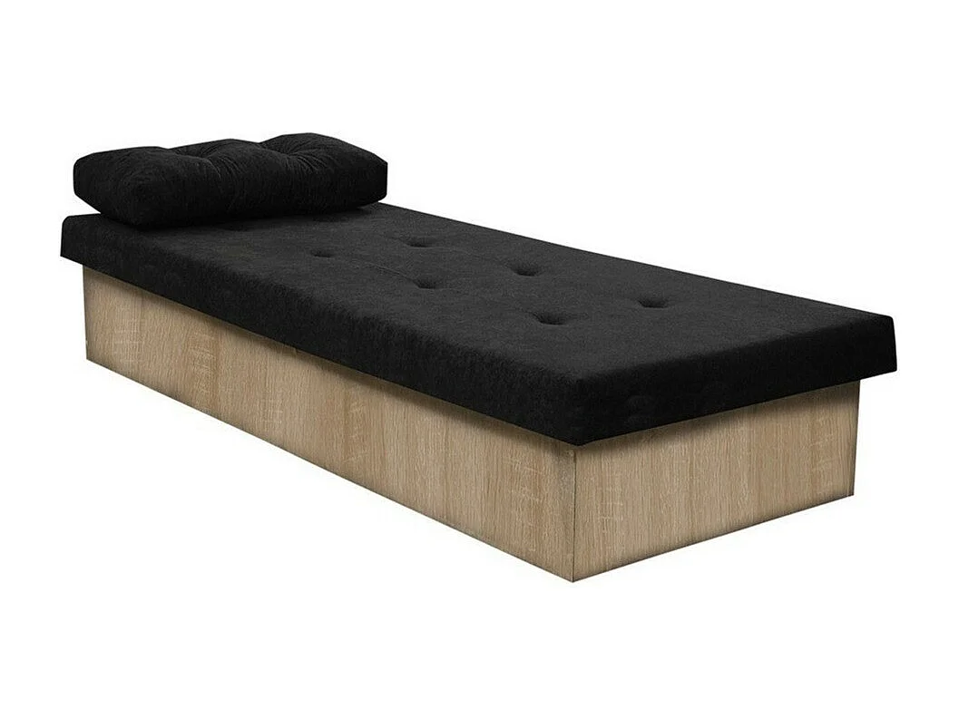 Cama Dover 100, Individuales, Negro, 80x190, 80x190x39cm