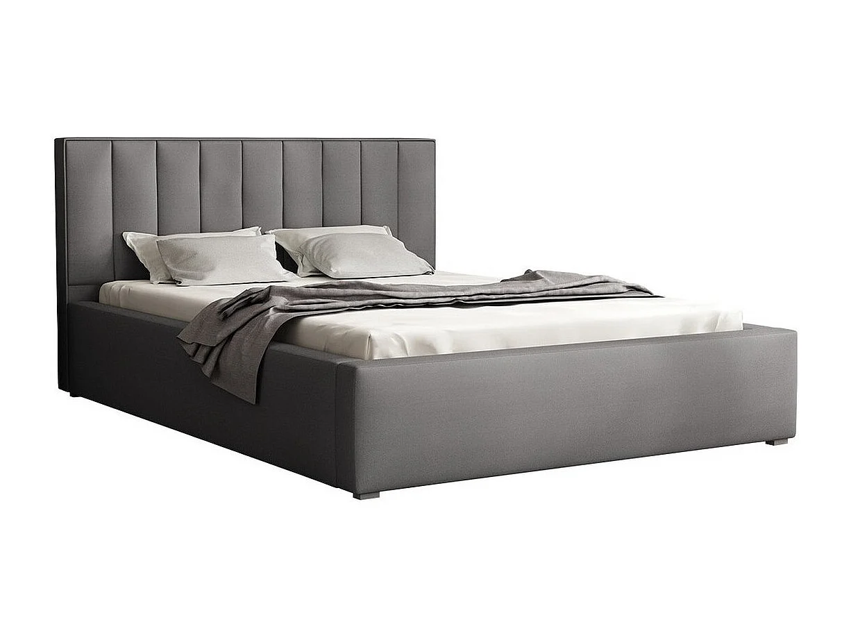 Letto Pomona 109, Doppio, Grigio, 140x200, Arazzo, Con, 160x223x93cm