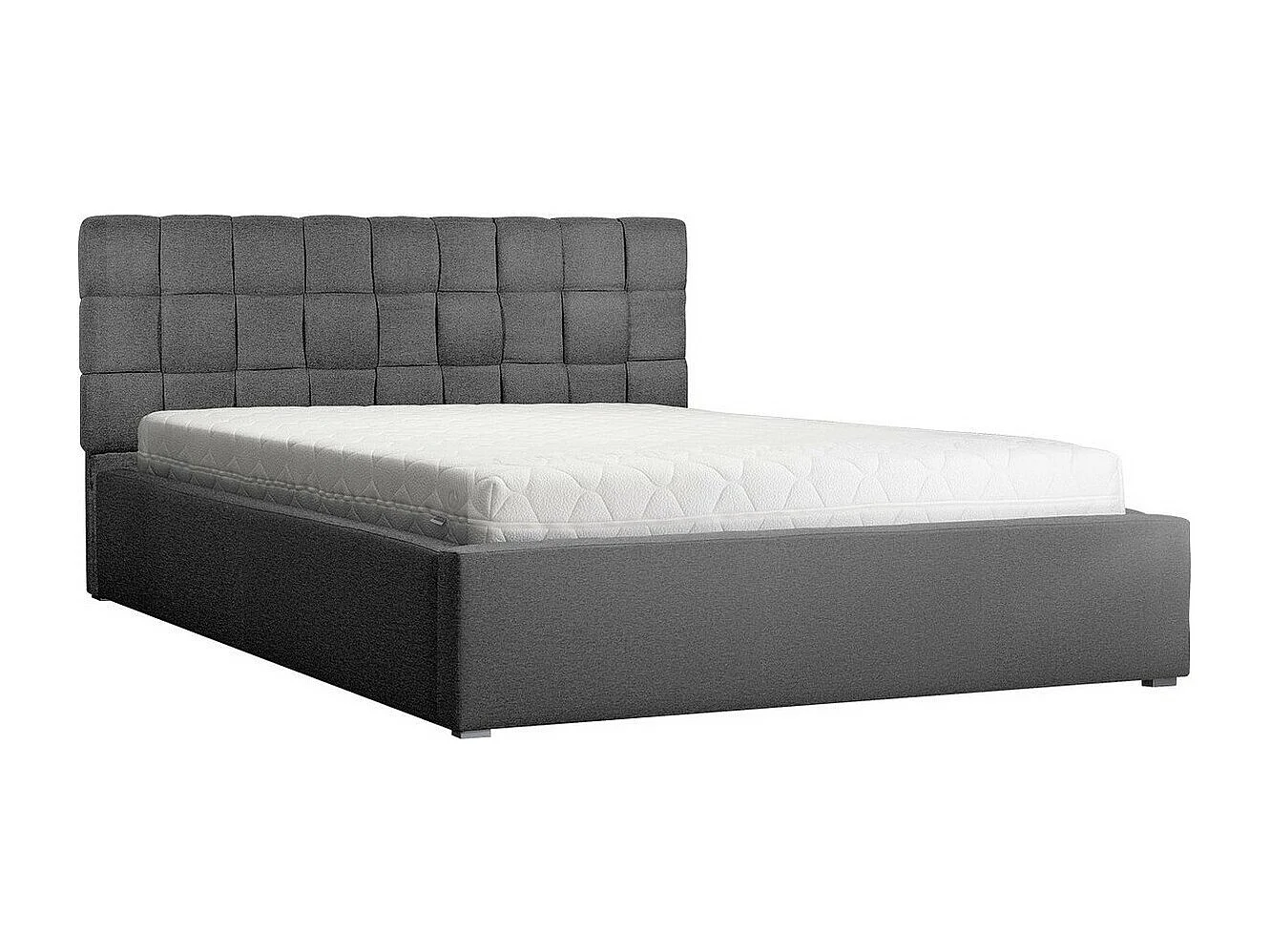 Letto Pomona 106, Doppio, Grigio, 140x200, Arazzo, Con, 160x223x93cm