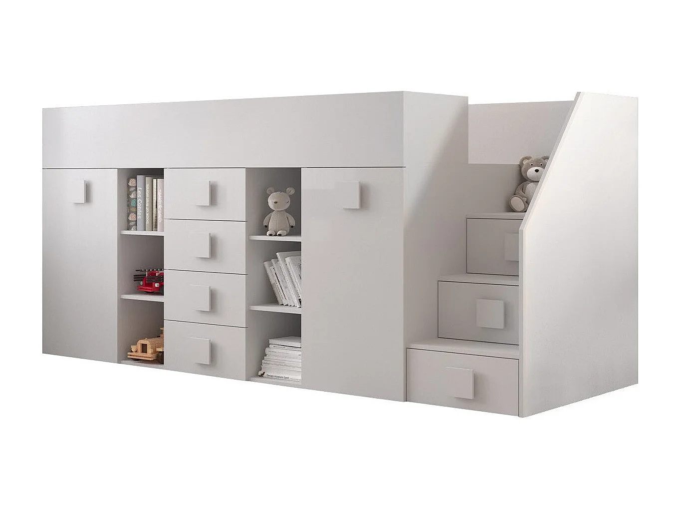Litera Hartford 366, Individuales, Blanco, 90x200, Aglomerado laminado, Somieres, 94cm