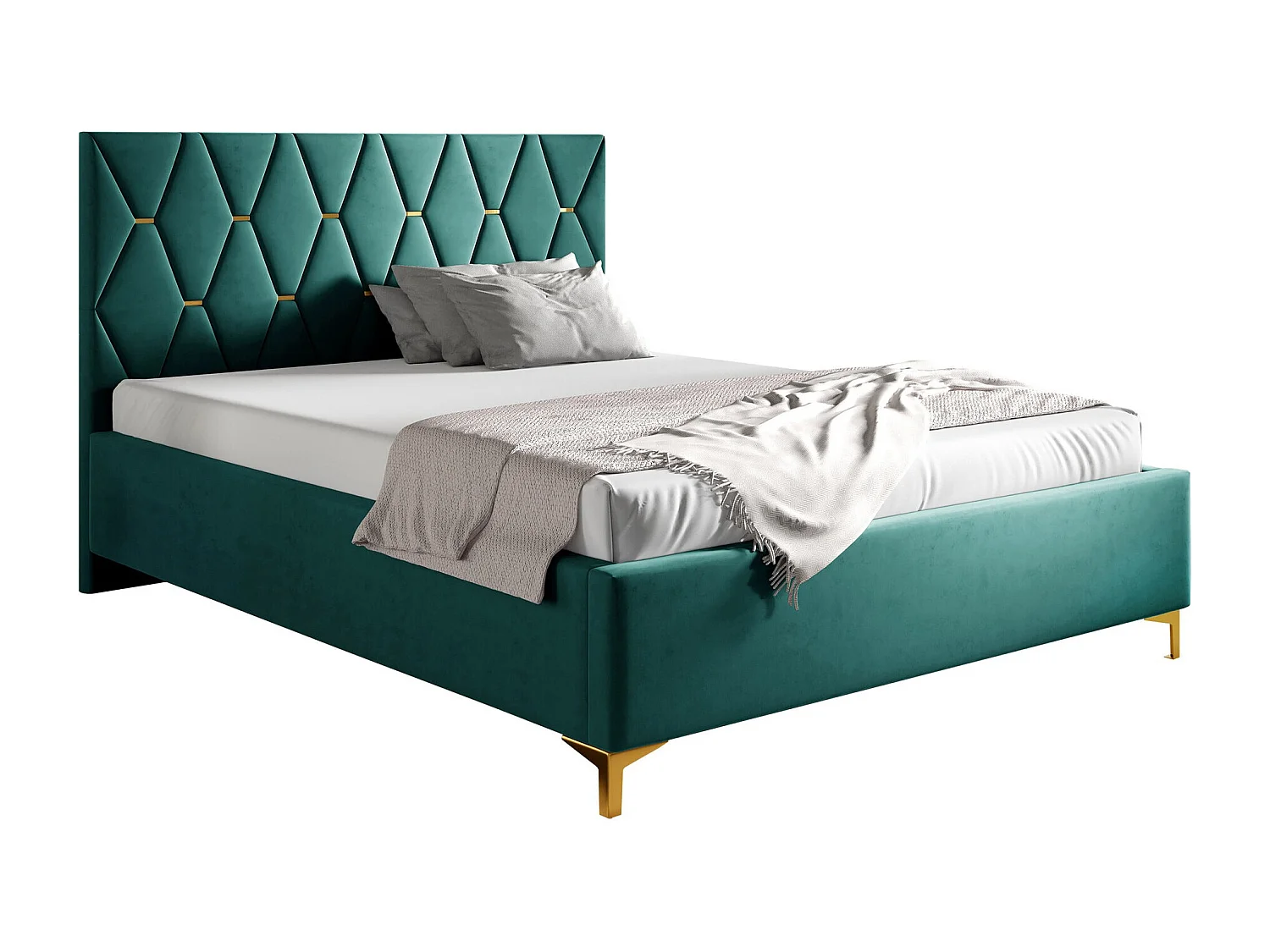 Cama Baltimore 192, Doble, Verde, 140x200, Tapiz, Somieres, 158x222x122cm
