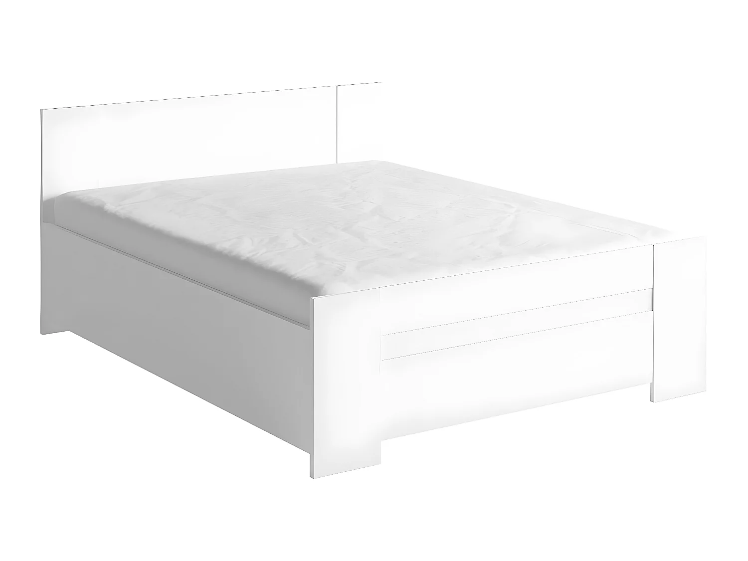 Cama Catromi 101, Doble, Blanco, 160x200, Aglomerado laminado, Somieres, 165x205x90cm