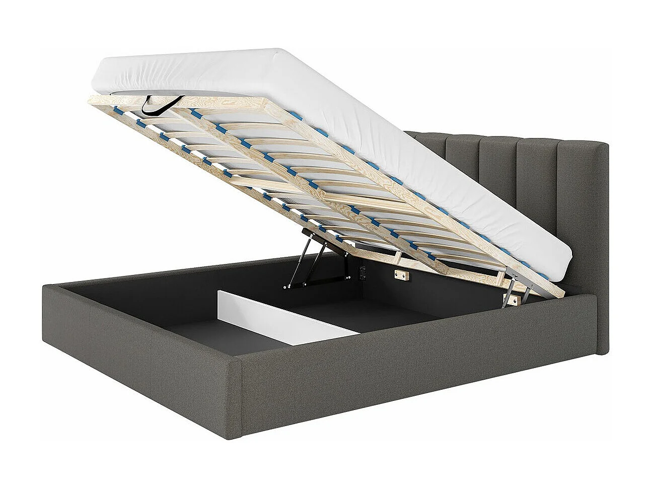 Cama ComfiDream 127, Casal, Cinzento, Tecido, Estrados de cama