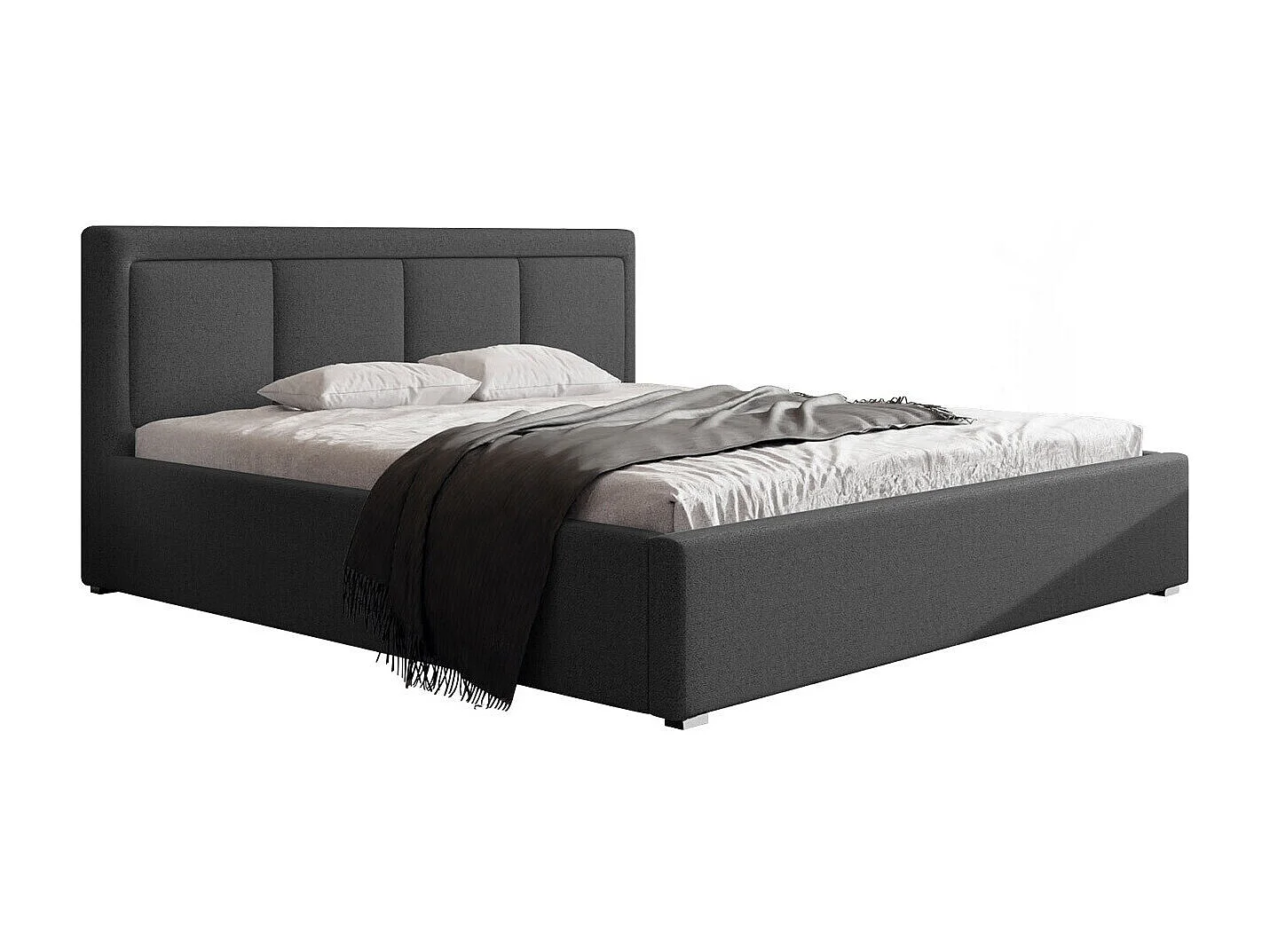 Letto Pomona 101, Doppio, Grigio, 200x200, Arazzo, Con, 220x223x93cm