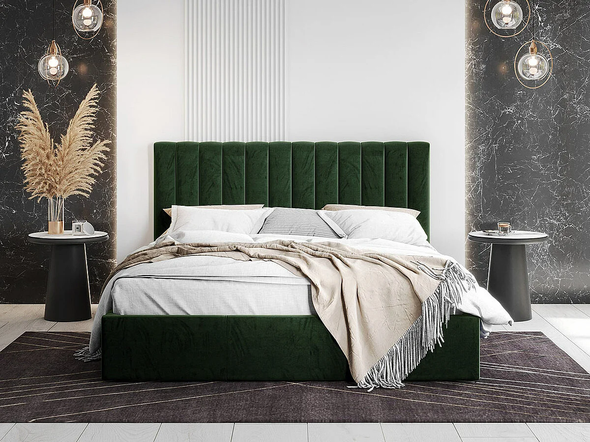 Cama ComfiDream 179, Doble, Verde, 140x200, Tapiz, Somieres, 151x212x105cm