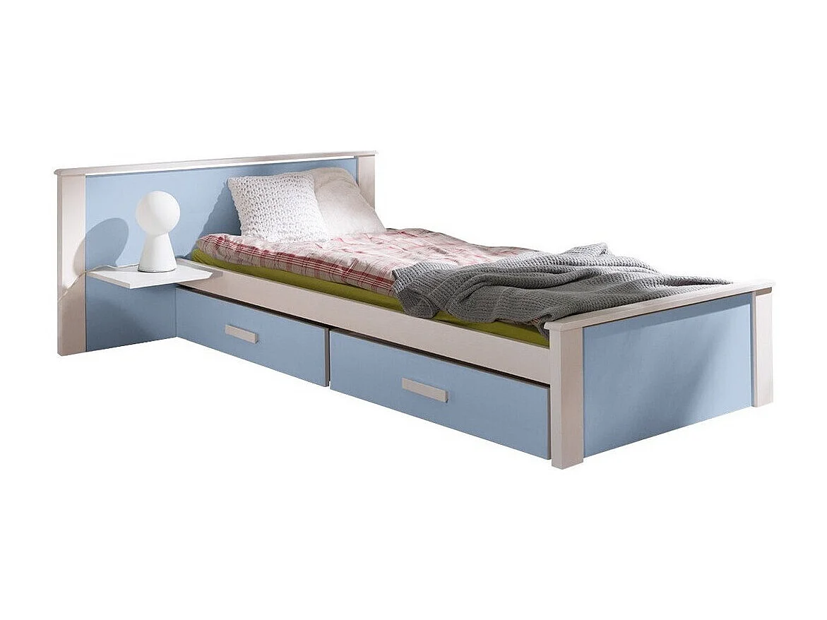 Cama Henderson 117, Individuales, Azul, 80x180, Aglomerado laminado, Somieres, 139x190cm