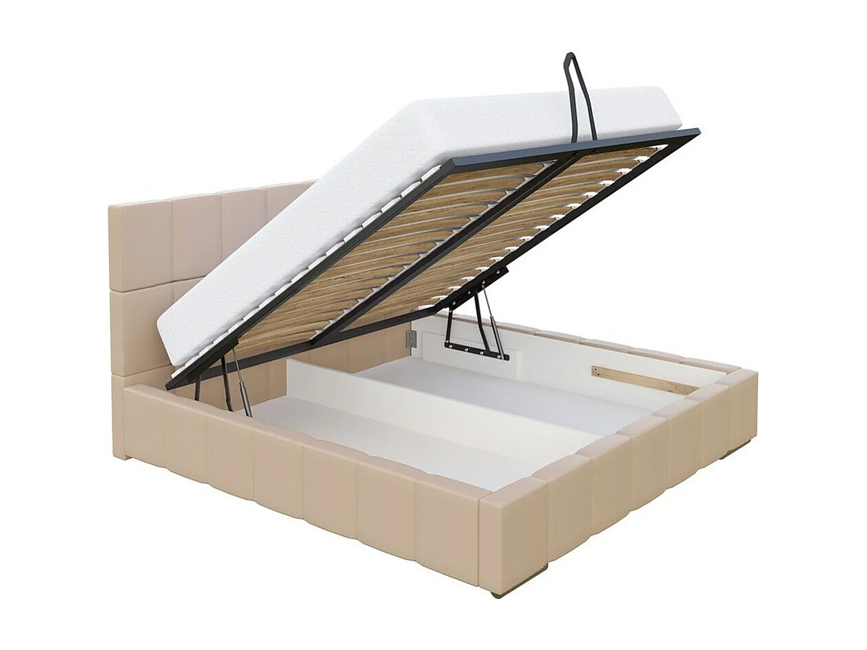 Cama Baltimore 120, Doble, Gris, 160x200, Tapiz, Somieres, 178x222x92cm