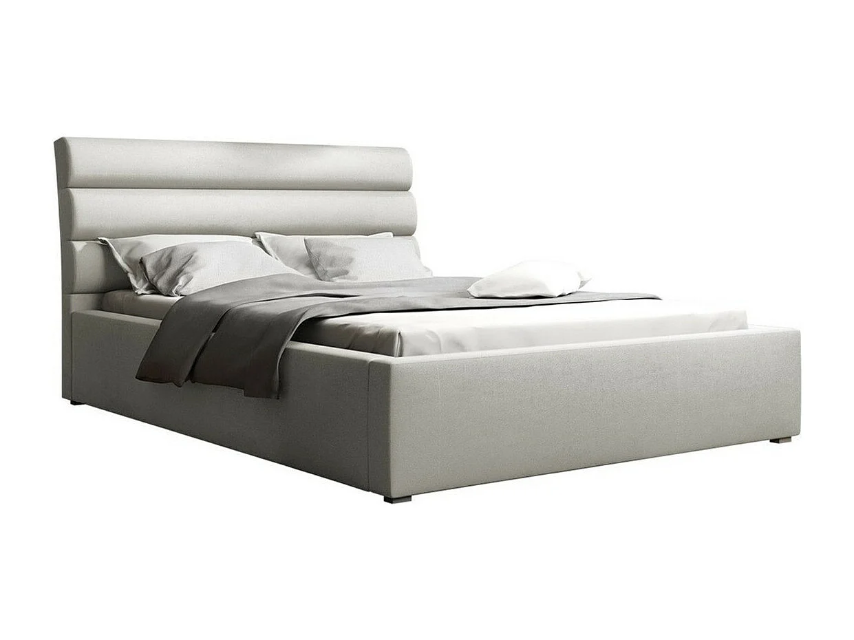 Cama Pomona 108, Doble, Gris, 140x200, Tapiz, Somieres, 160x223x100cm