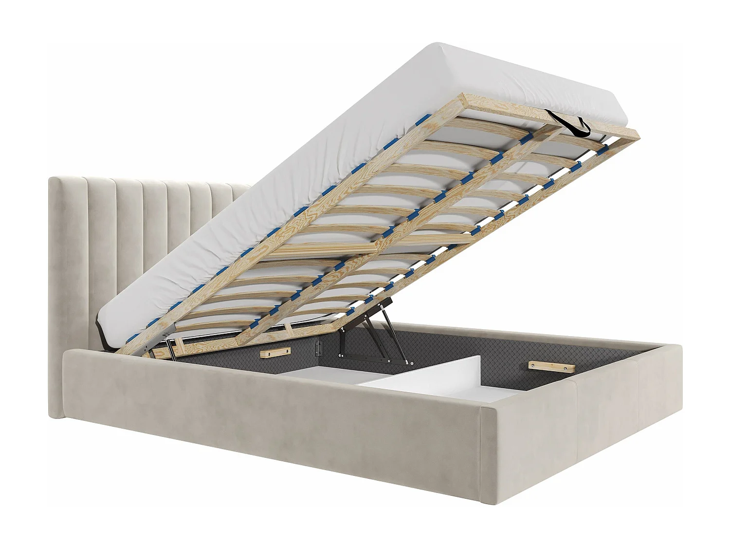 Cama ComfiDream 179, Casal, Cinzento, Tecido, Estrados de cama