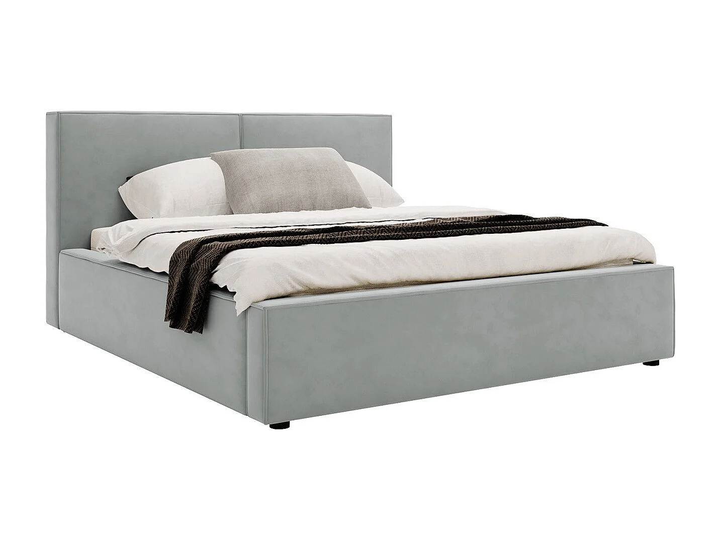 Cama TrendyNest 117, Doble, Gris, 180x200, Tapiz, Somieres, 200x223x98cm