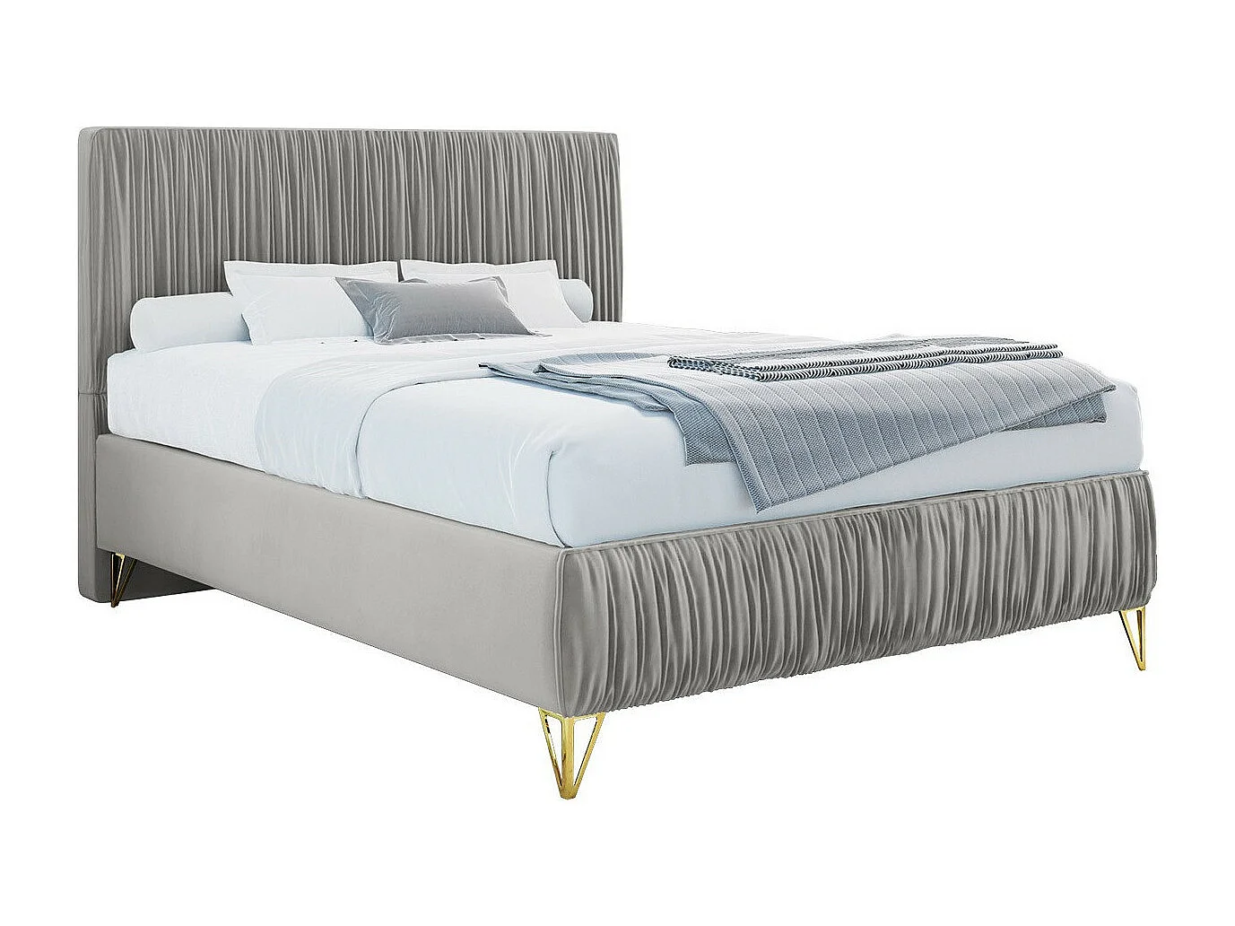 Cama Logan 112, Doble, Gris, 140x200, Tapiz, Somieres, 140x209x120cm