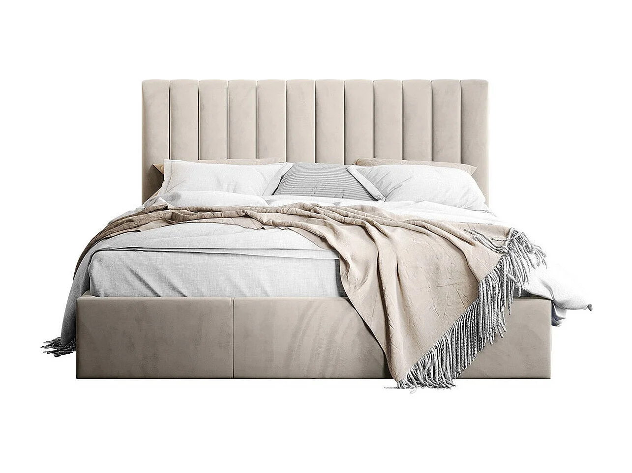 Cama ComfiDream 179, Doble, De color marrón claro, 160x200, Tapiz, Somieres, 171x212cm