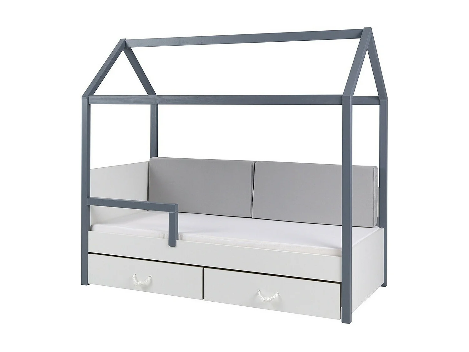 Lit Henderson 132, Unique, Gris, 90x200, Bois, Disponible, 97x210x172cm