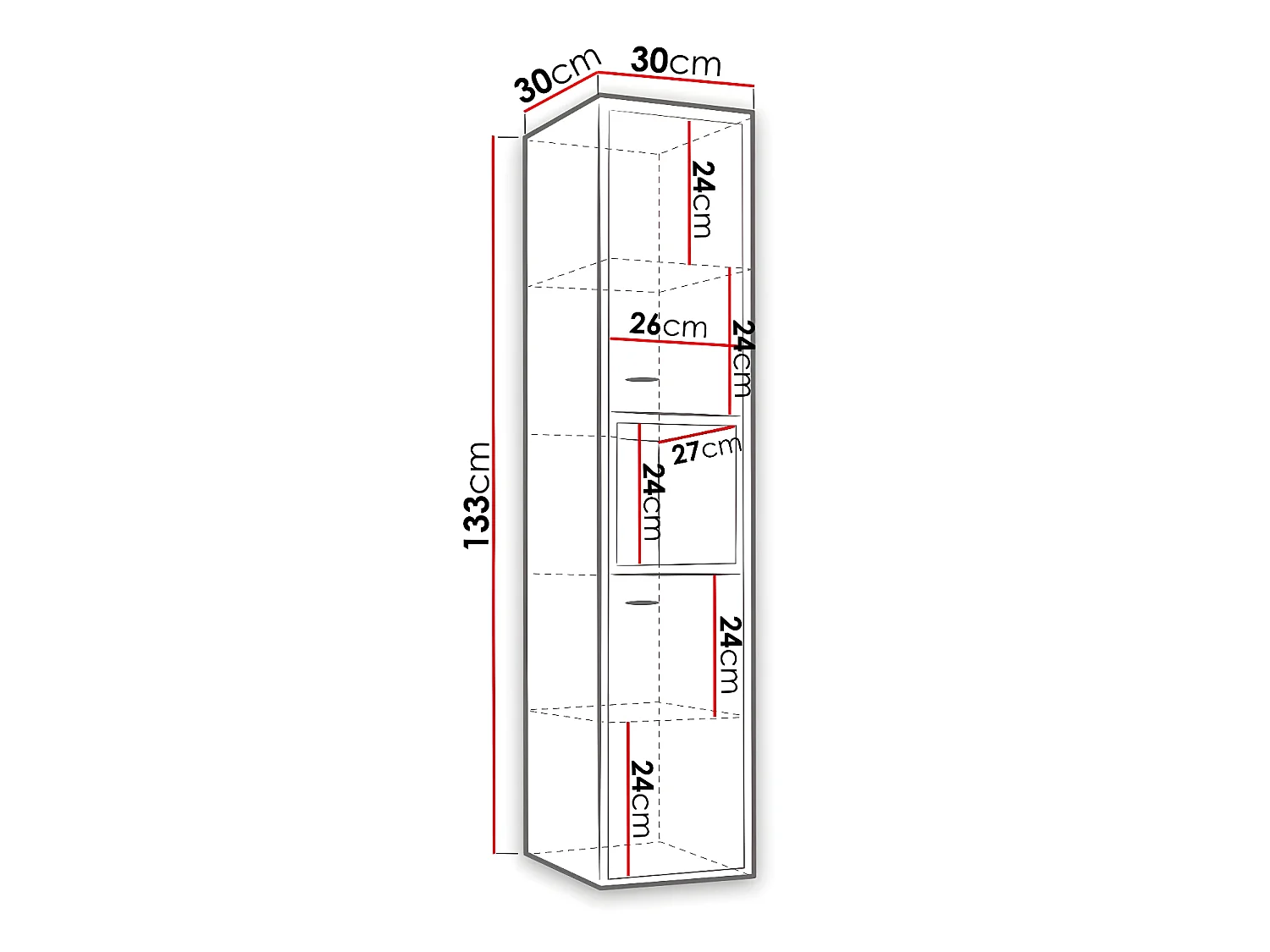 Armoire de toilette murale Baltesi 117, Chêne Artisan|Blanc, À suspendre, 133x30x30cm