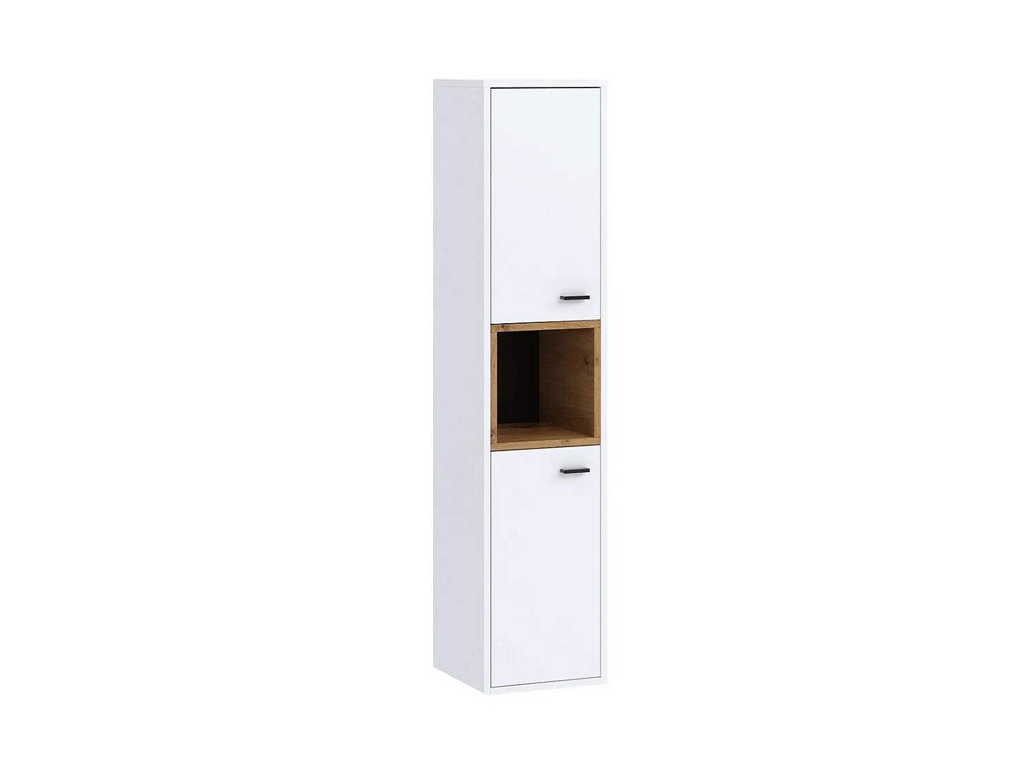 Mobiletto del bagno Baltesi 117, Bianco|Rovere Artisan, Montaggio a parete, 133x30x30cm