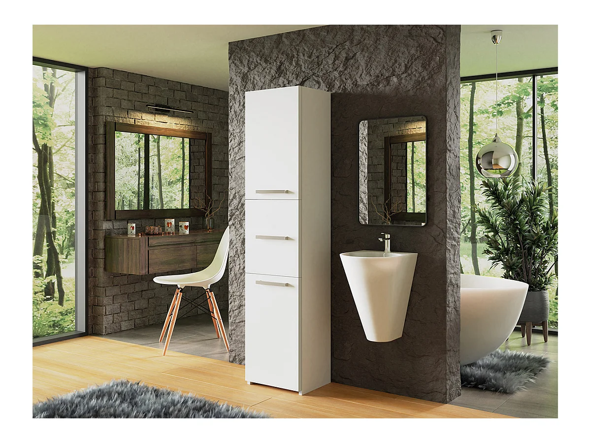 Armoire de bain indépendante Comfivo 188, Blanc, À poser, Le nombre de portes: 3, 170cm