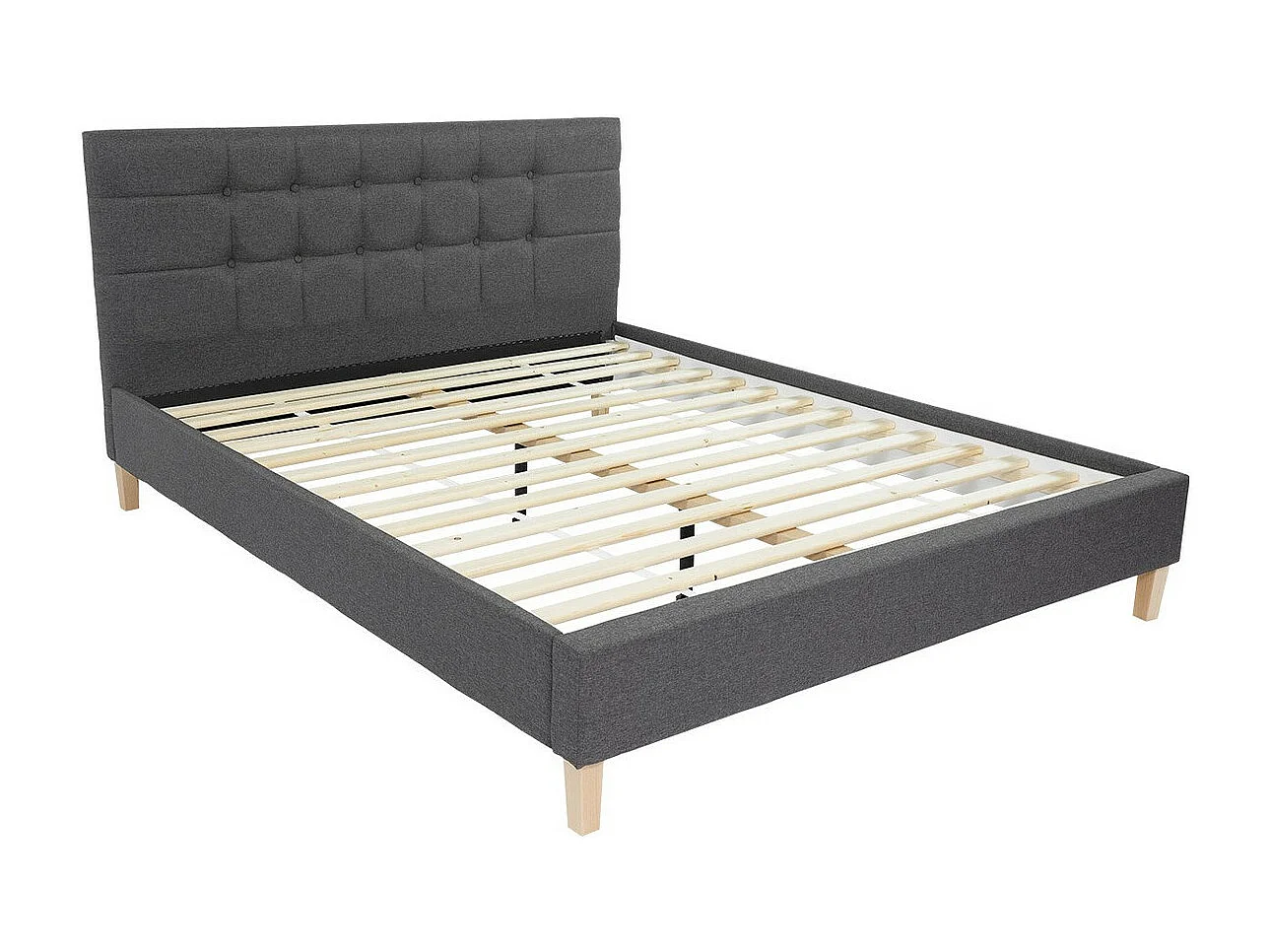 Cama ComfiDream 109, Doble, Gris, 140x200, Tapiz, Somieres, 147x215x100cm