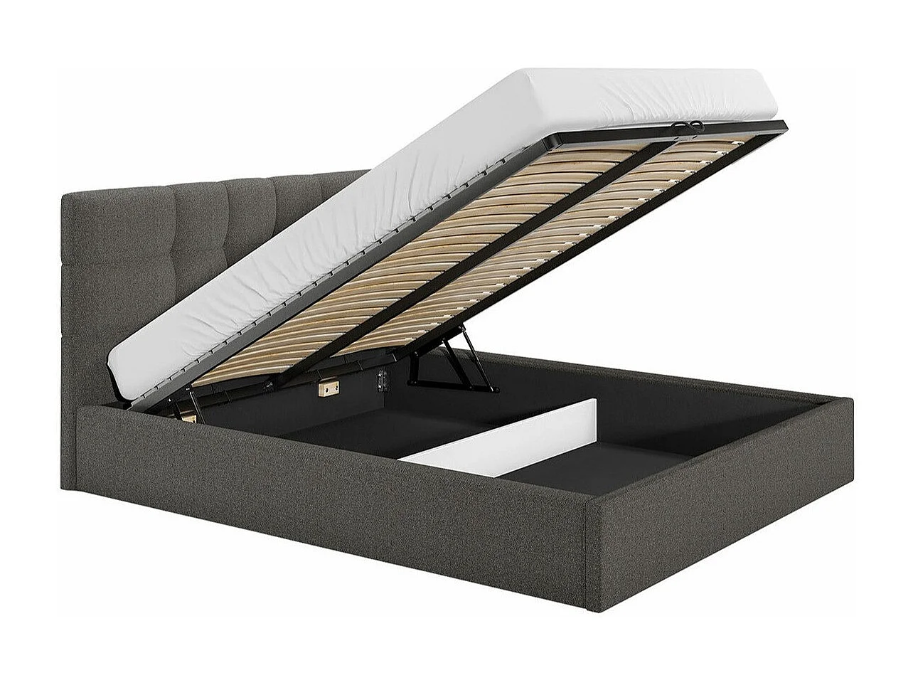 Cama ComfiDream 124, Doble, Gris, 180x200, Tapiz, Somieres, 191x212x105cm