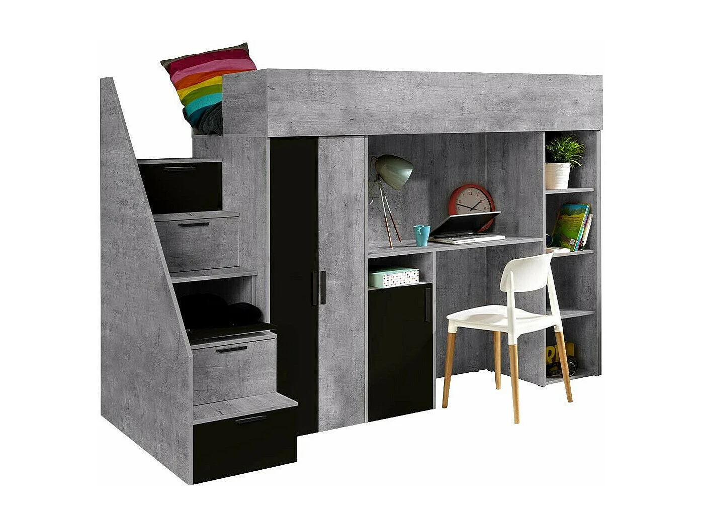 Litera Hartford 365, Individuales, Gris, 90x200, Aglomerado laminado, Somieres, 120x247cm