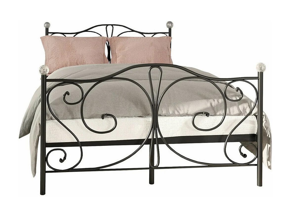Cama Elmira 101, Individuales, Negro, 90x200, Metal, Somieres, 95x207x104cm