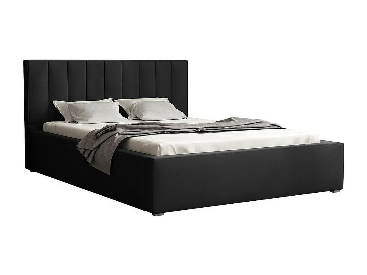 Cama Pomona 111, Solteiro, Preto, Tecido, Estrados de cama, 14x22x9cm
