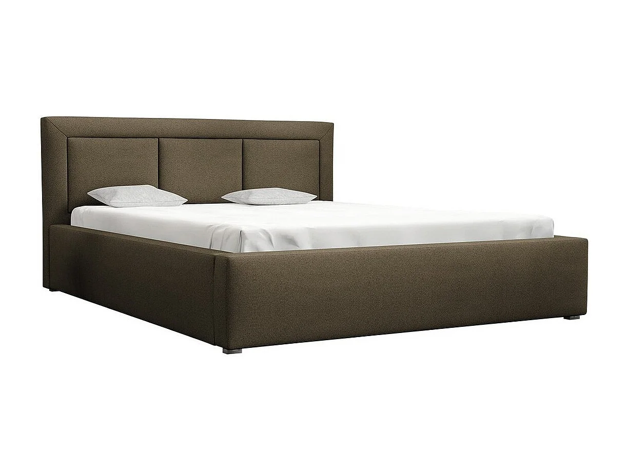 Cama Pomona 101, Casal, Castanho, Tecido, Estrados de cama, 18x22x9cm