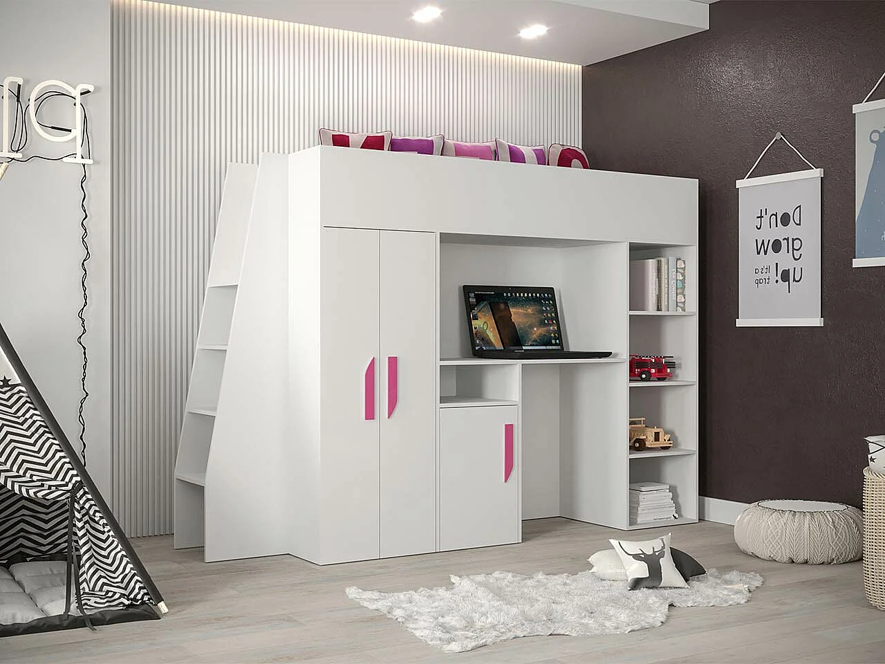 Litera Hartford 355, Individuales, Blanco, 90x200, Aglomerado laminado, Somieres, 94cm