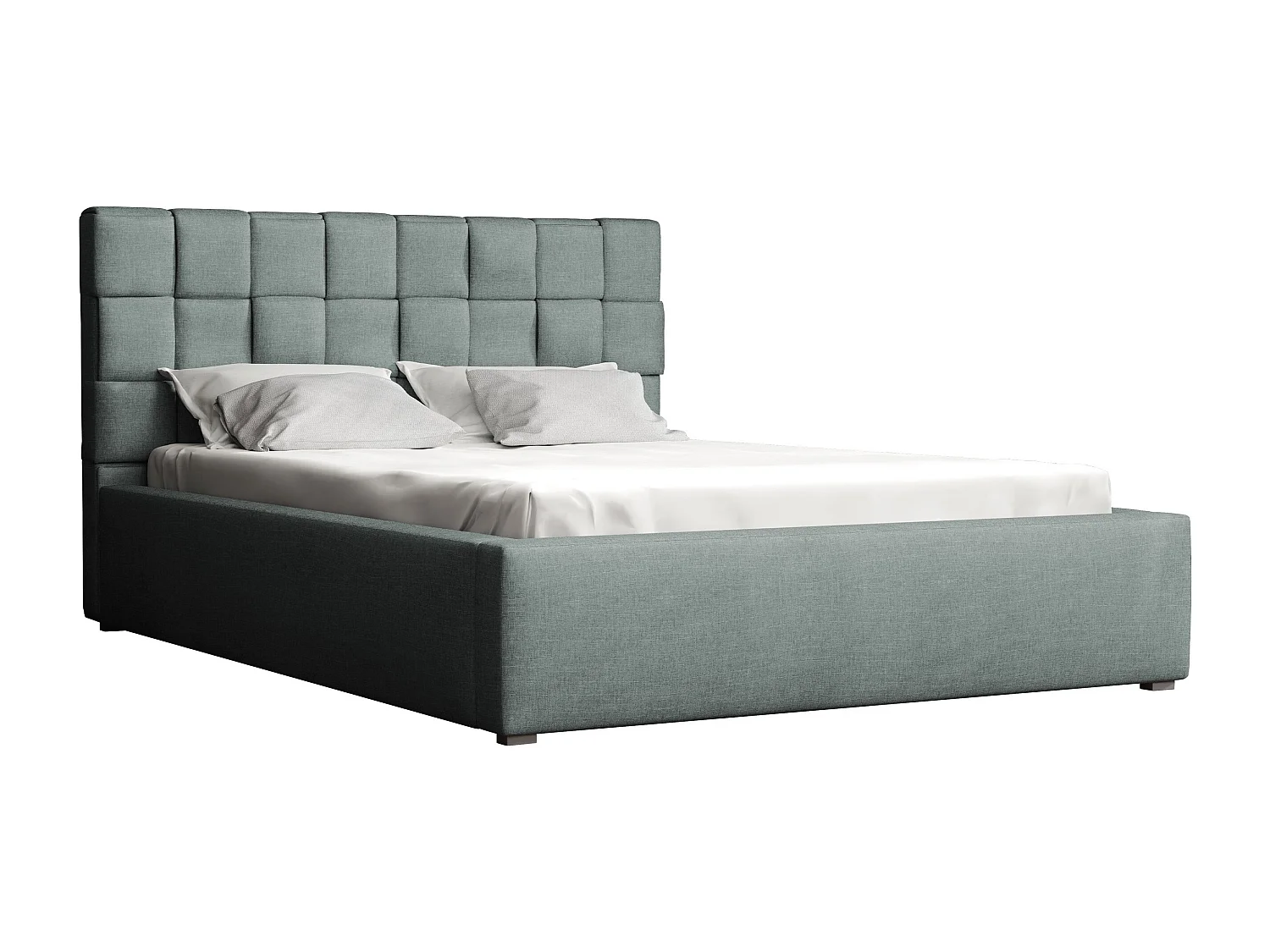 Cama Pomona 107, Individuales, Turquesa, 120x200, Tapiz, Somieres, 140x223x93cm