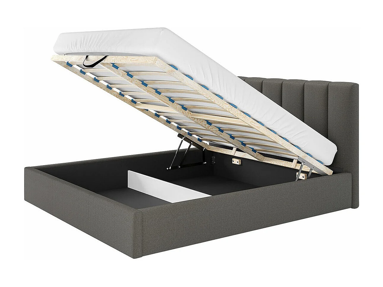 Cama ComfiDream 127, Doble, Gris, 180x200, Tapiz, Somieres, 190x213x106cm