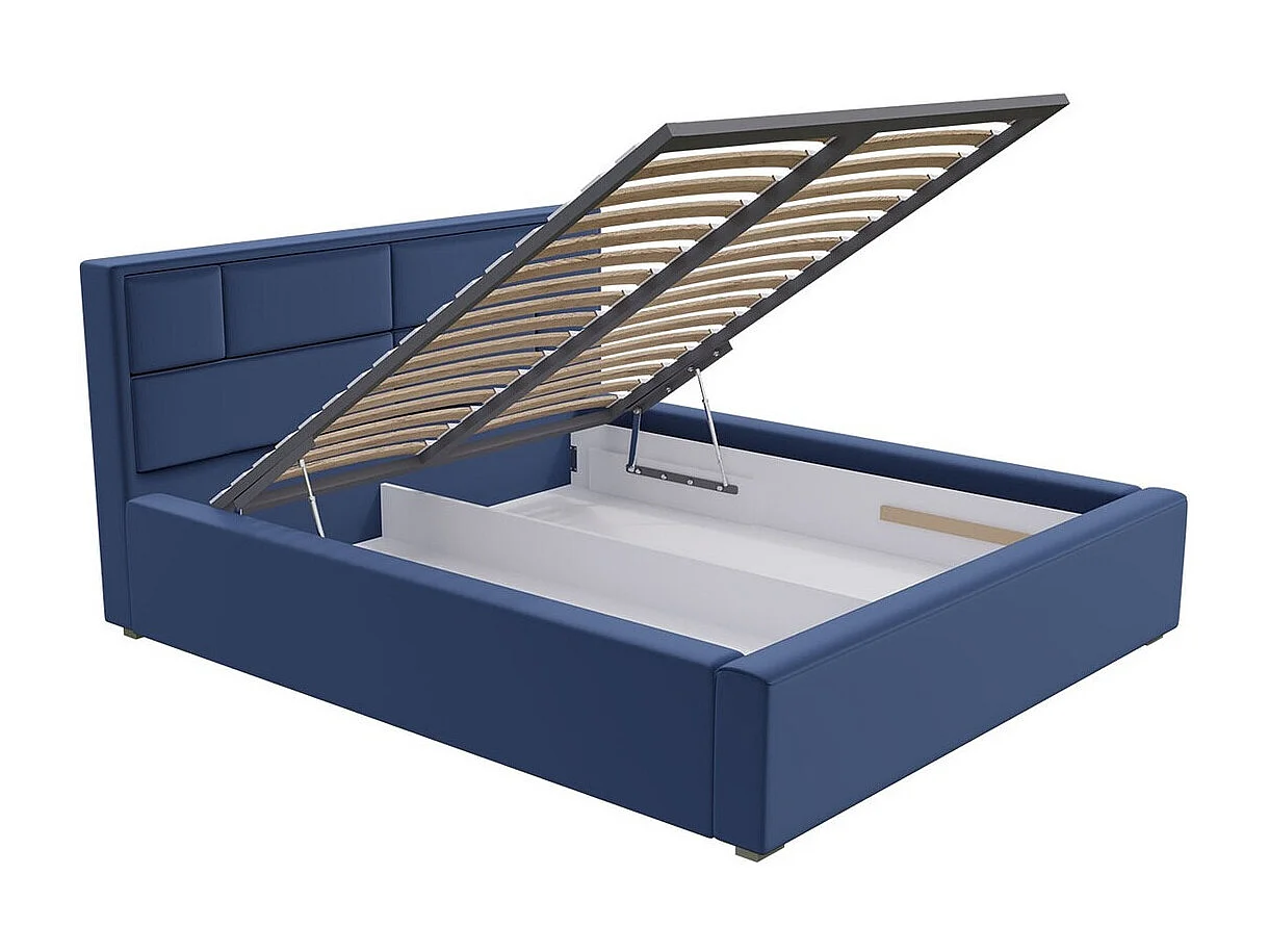 Cama Pomona 105, Doble, De color marrón claro, 140x200, Tapiz, Somieres, 160x223x93cm