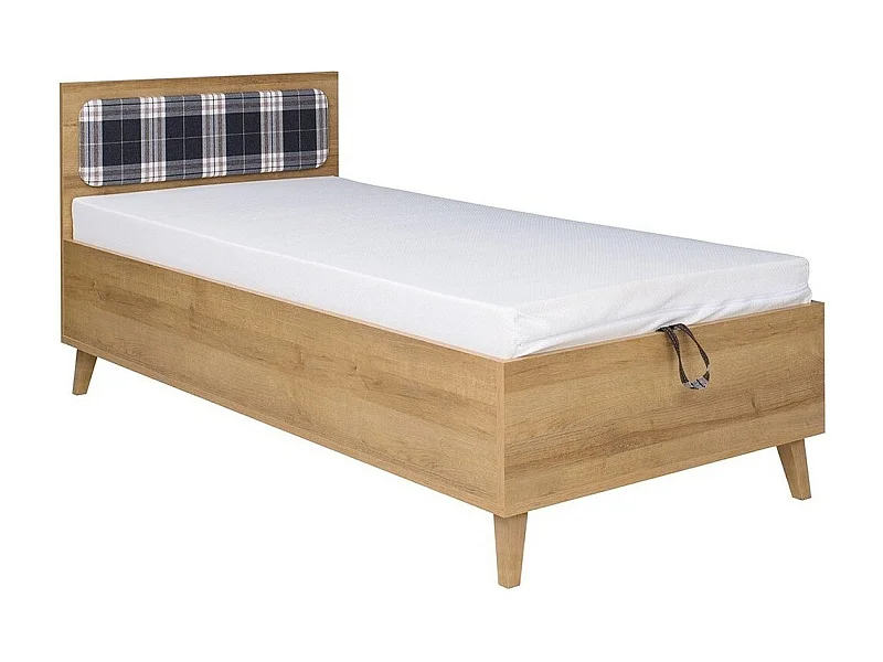 Cama Etrmoru 143, Individuales, De color marrón claro, 90x200, Aglomerado laminado, 95cm