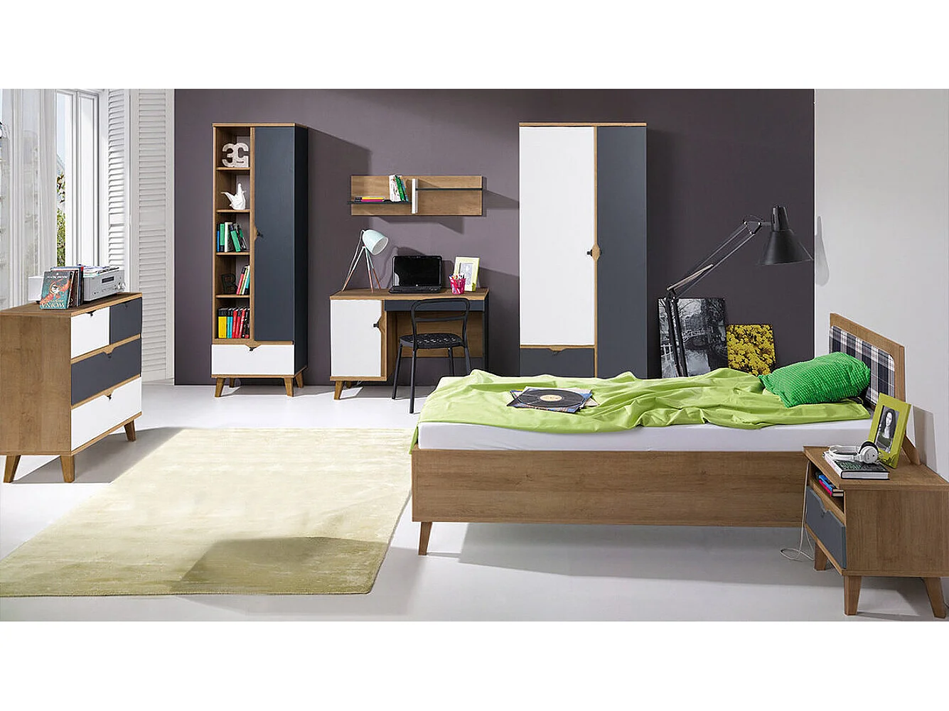 Cama Etrmoru 143, Individuales, De color marrón claro, 90x200, Aglomerado laminado, 95cm