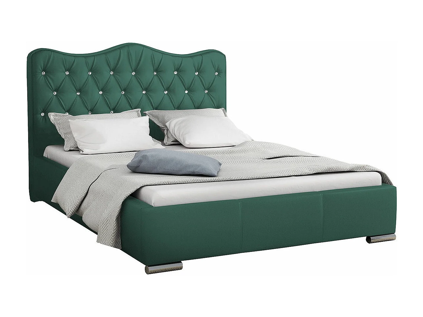 Lit Atrium, Double, Vert, Tissu, Disponible, 200x218x100cm