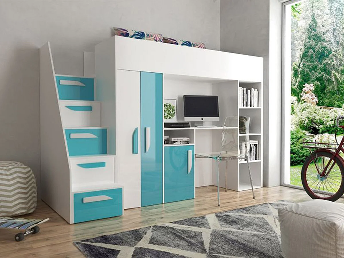 Litera Hartford 192, Individuales, Blanco, 90x200, Aglomerado laminado, Somieres, 120cm