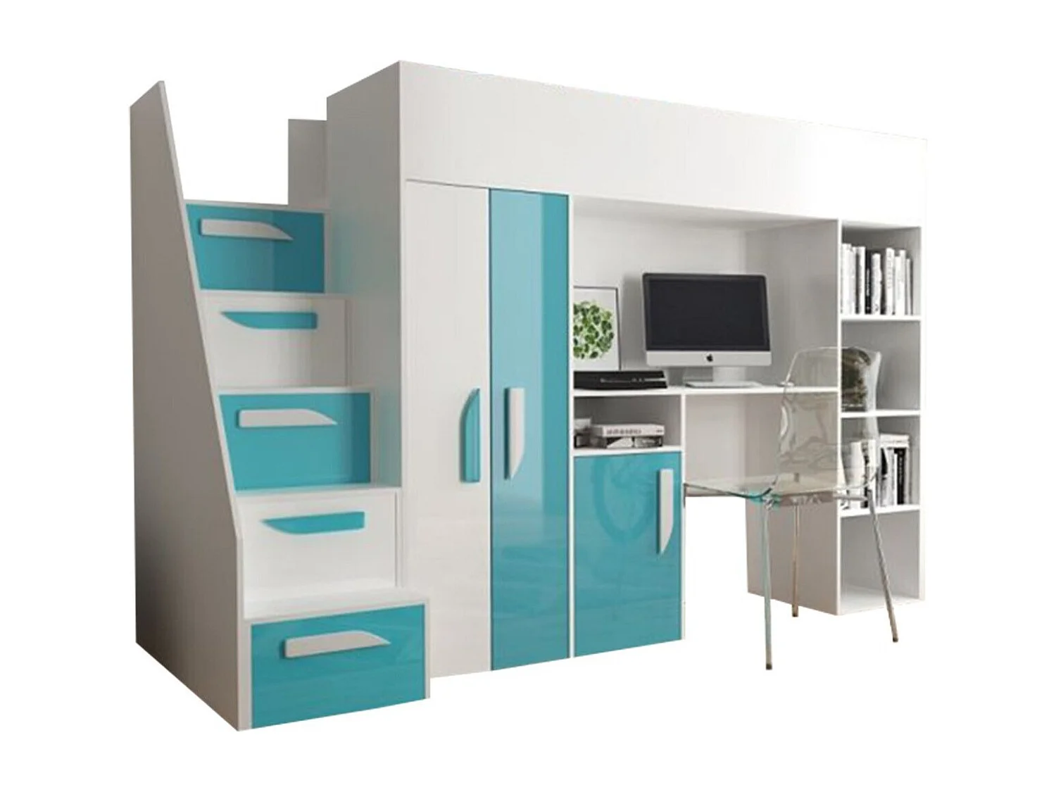 Litera Hartford 192, Individuales, Blanco, 90x200, Aglomerado laminado, Somieres, 120cm