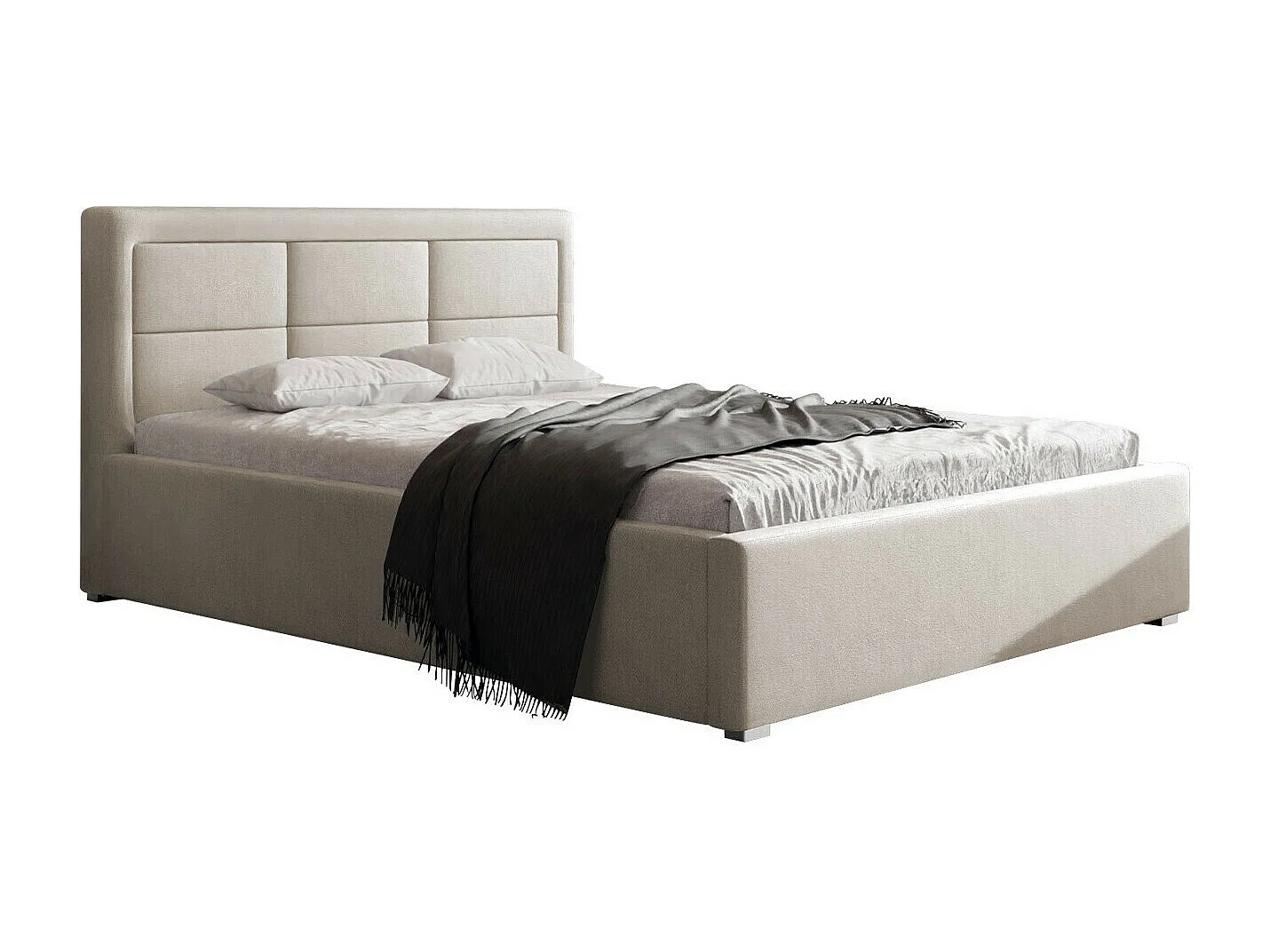 Cama Pomona 103, Individuales, Gris, 120x200, Tapiz, Somieres, 140x223x93cm