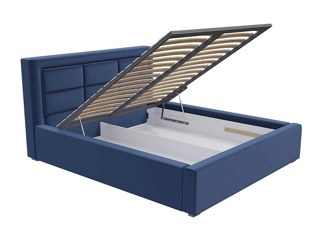 Cama Pomona 103, Casal, Cinzento, Tecido, Estrados de cama, 16x22x9cm