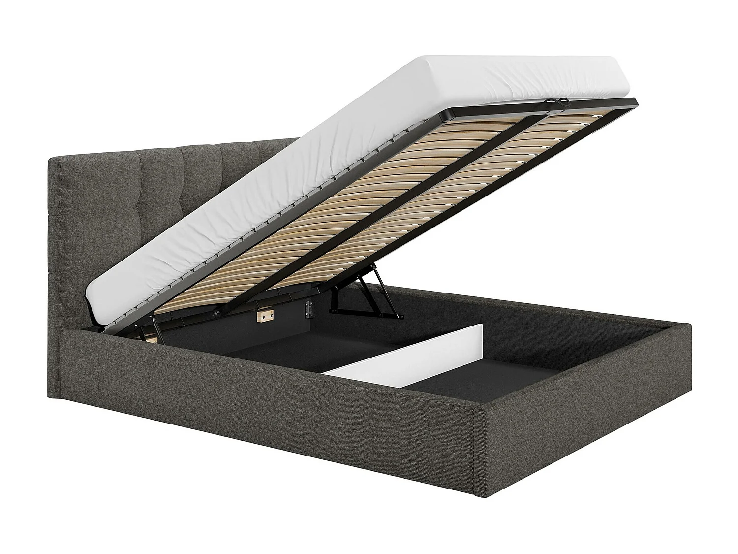 Lit ComfiDream 124, Double, Bleu, 140x200, Tissu, Disponible, 151x212x105cm