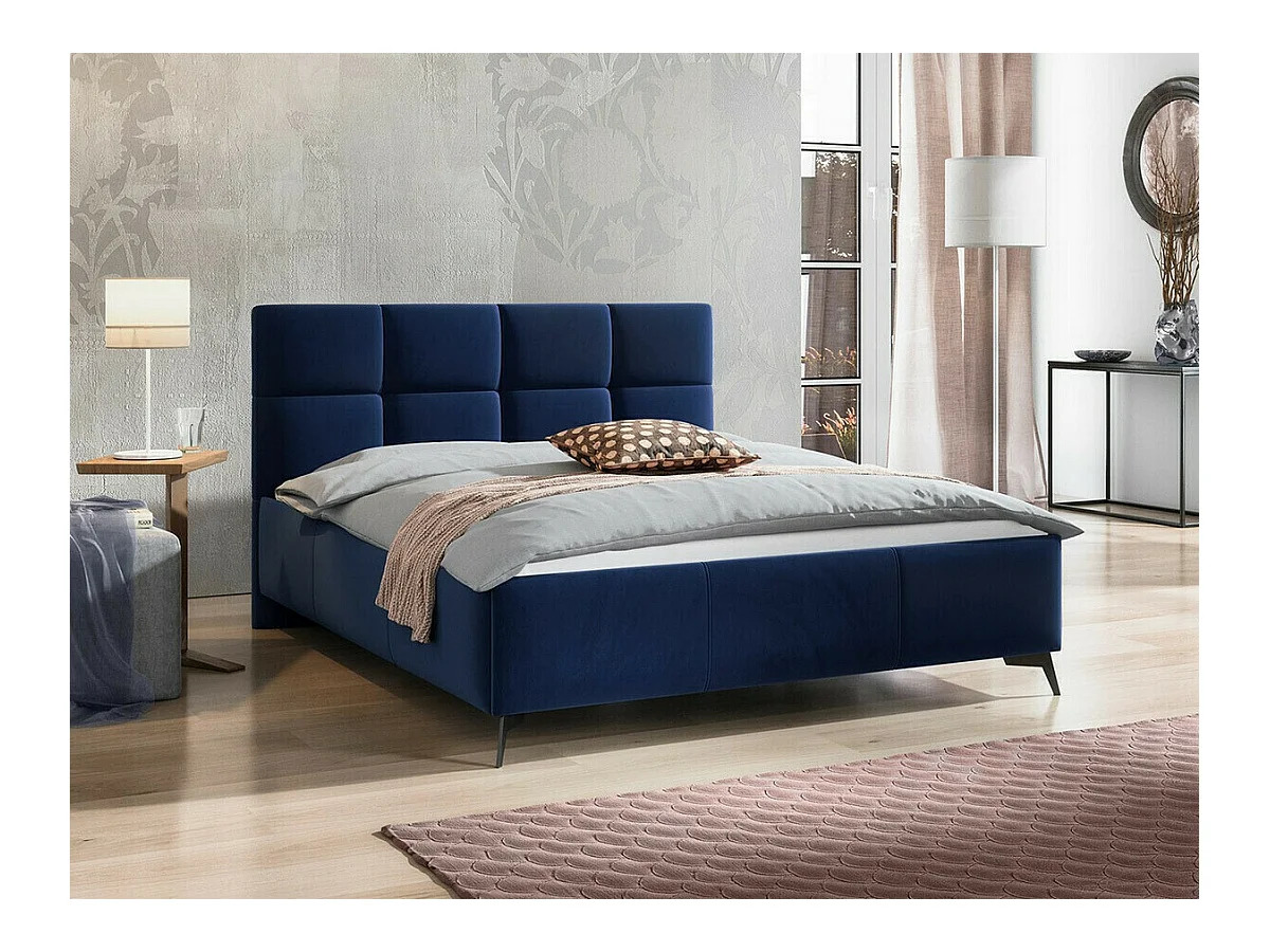 Cama ComfiDream 172, Casal, Azul, Tecido, Estrados de cama, 17x22x11cm